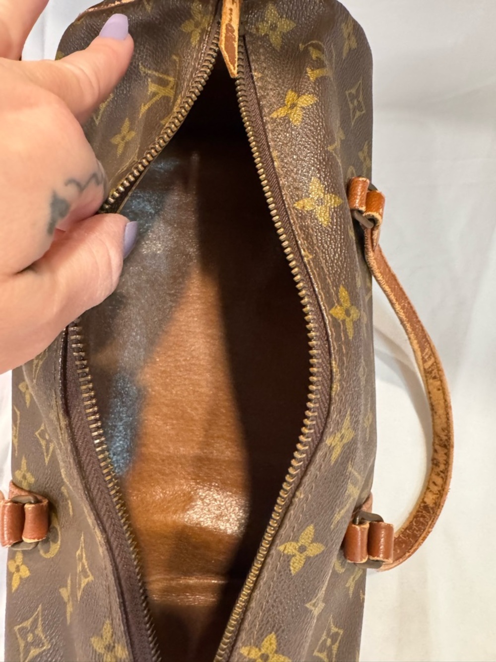 Authentic Louis Vuitton Monogram Papillon 30 size Barrel Bag in Brown and Tan - Picture 7 of 9